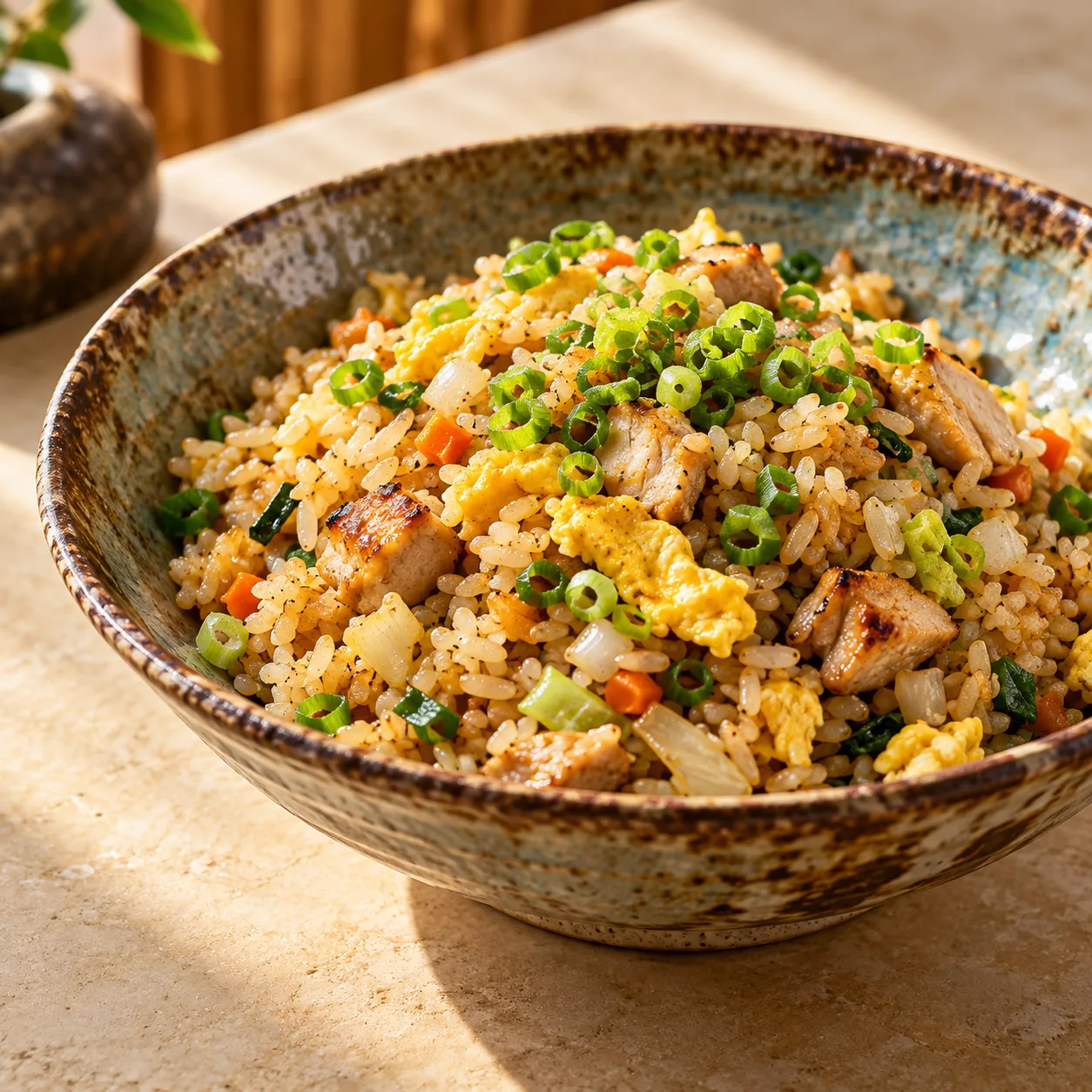 Concept image of chicken fried rice