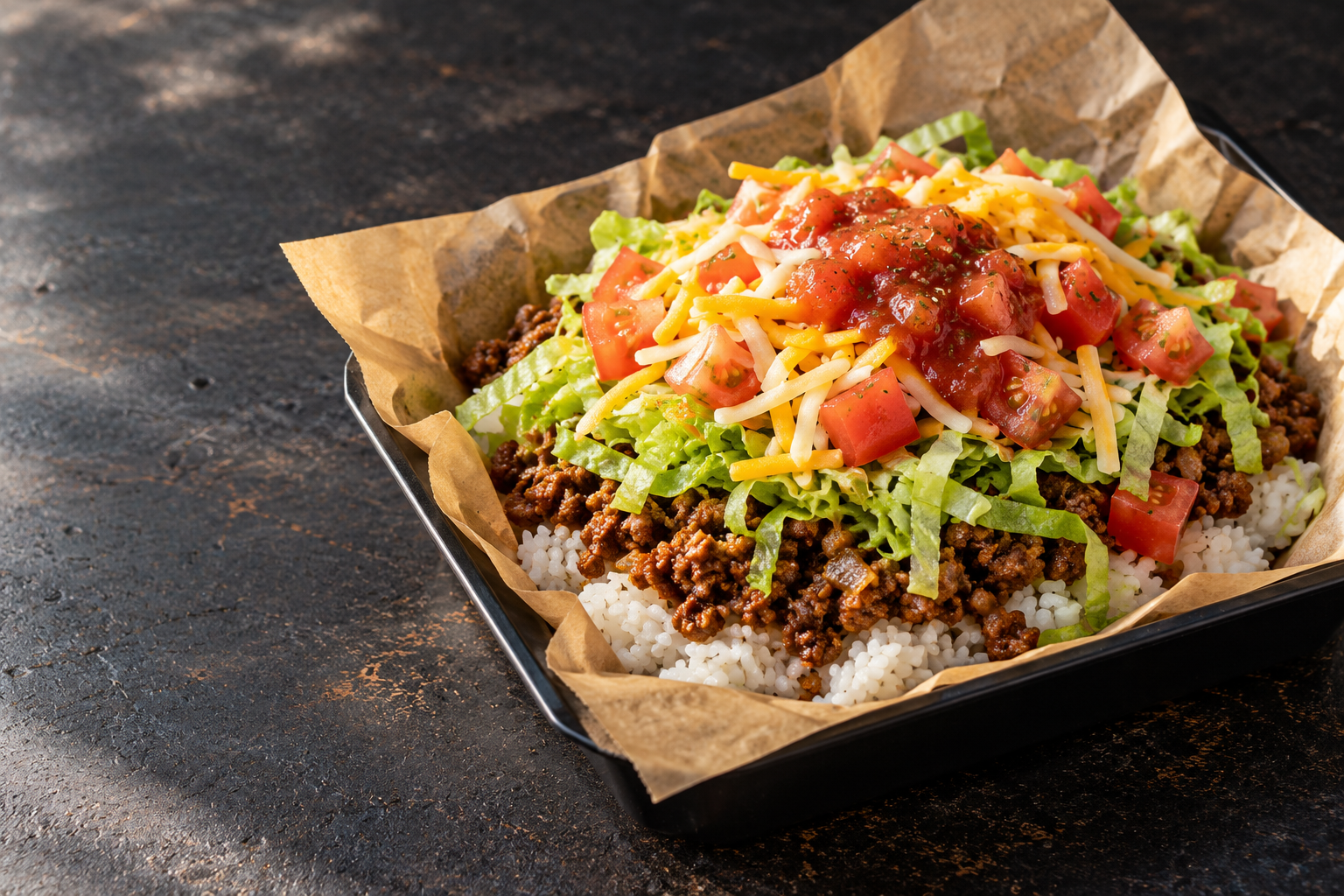 Concept photograph of taco rice